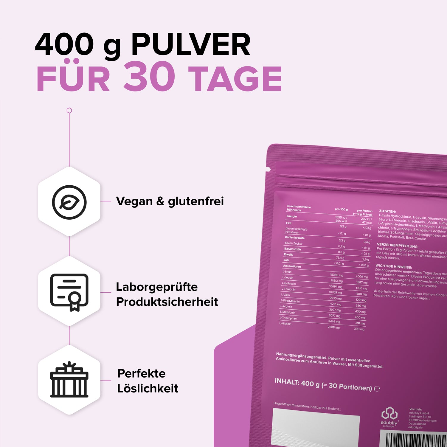 EAA Pulver – Essenzielle Aminosäuren
