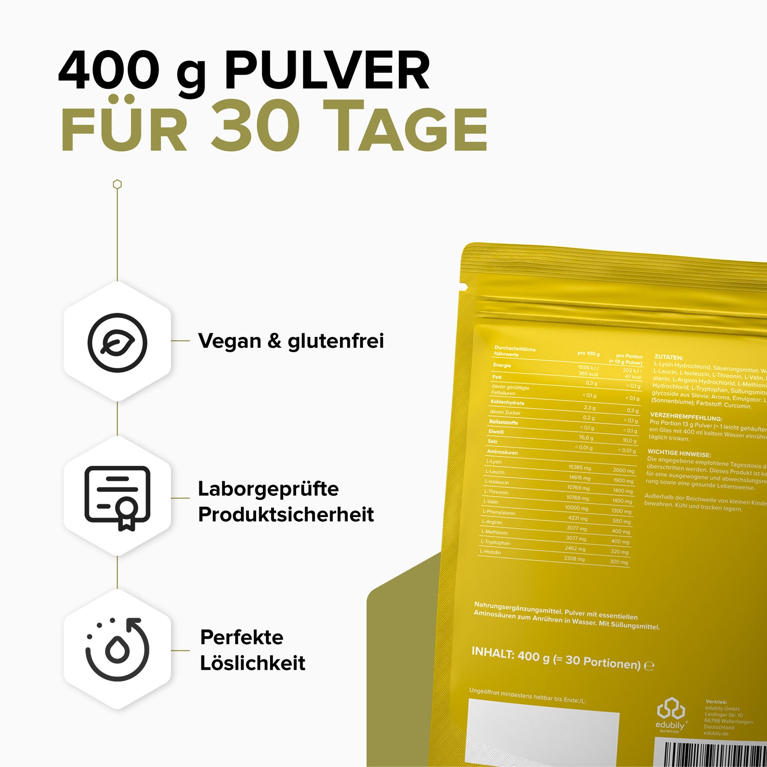 EAA Pulver – Essenzielle Aminosäuren