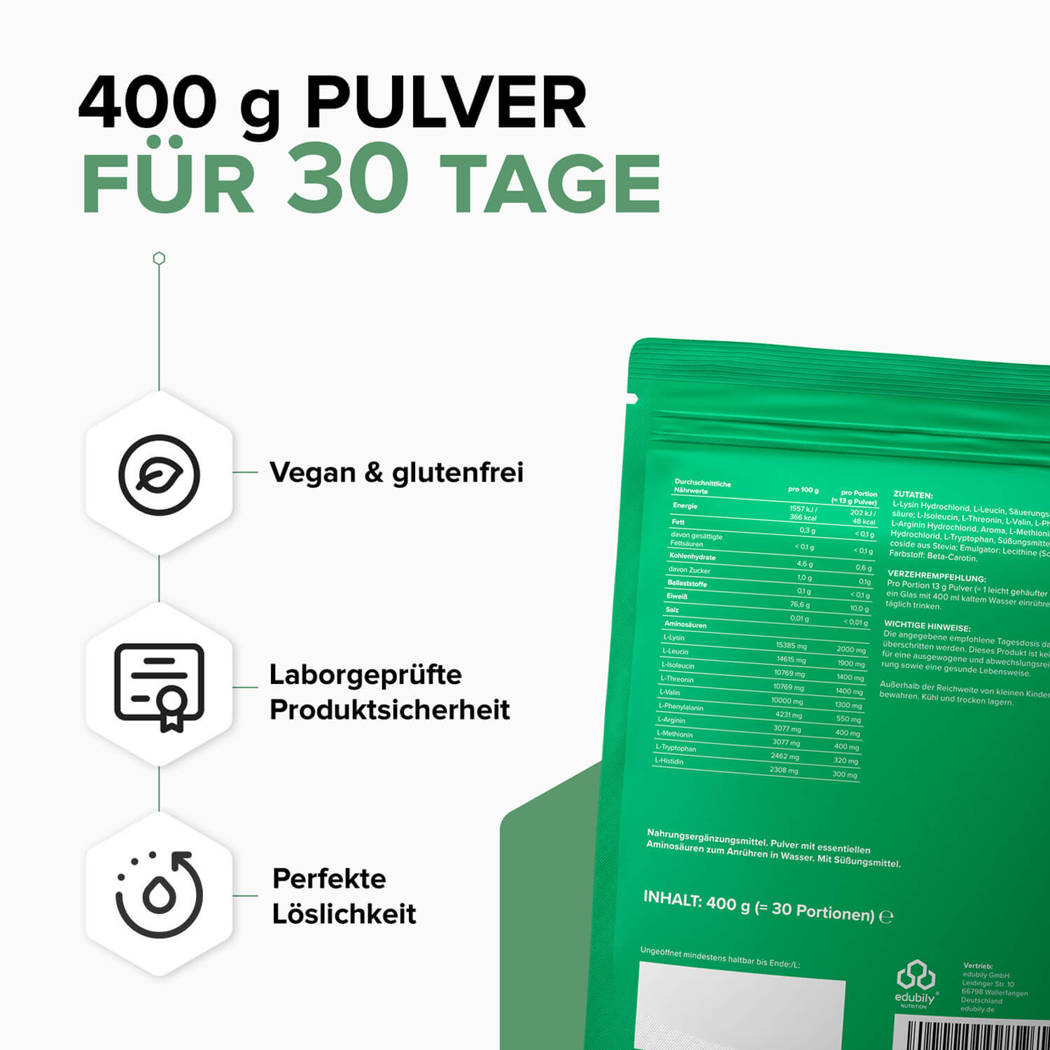 EAA Pulver – Essenzielle Aminosäuren