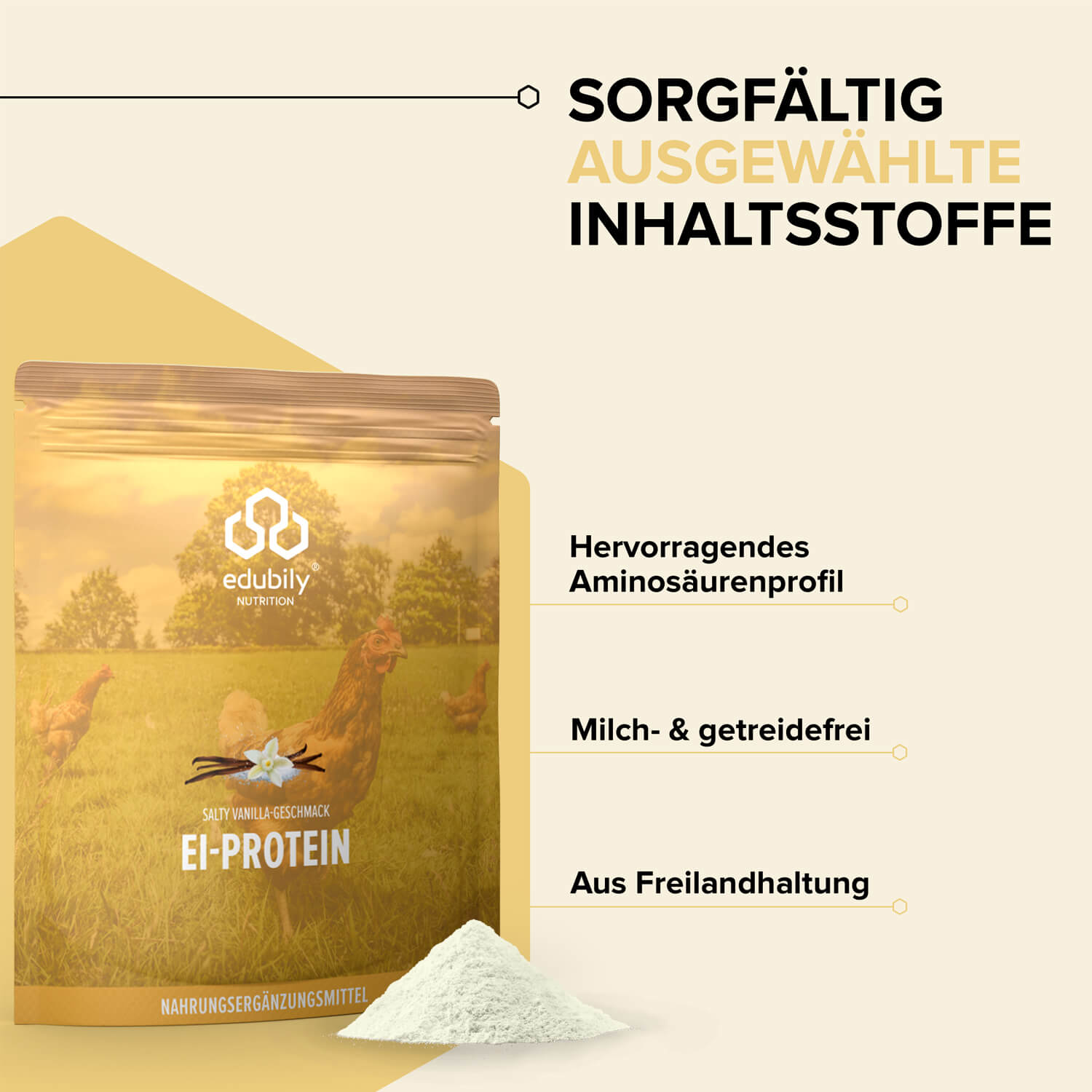 Ei-Protein Pulver aus Freilandhaltung