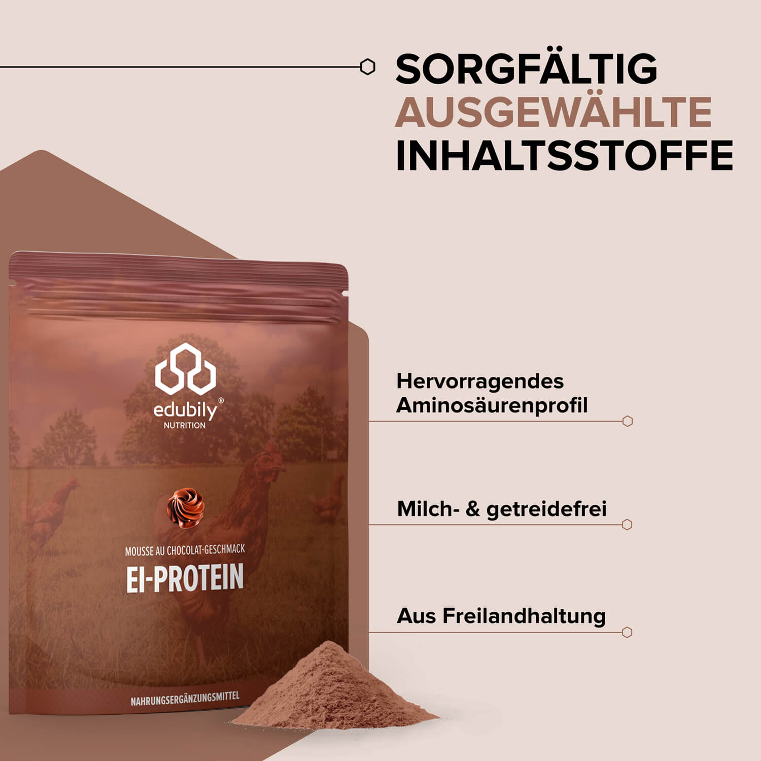 Ei-Protein Pulver aus Freilandhaltung