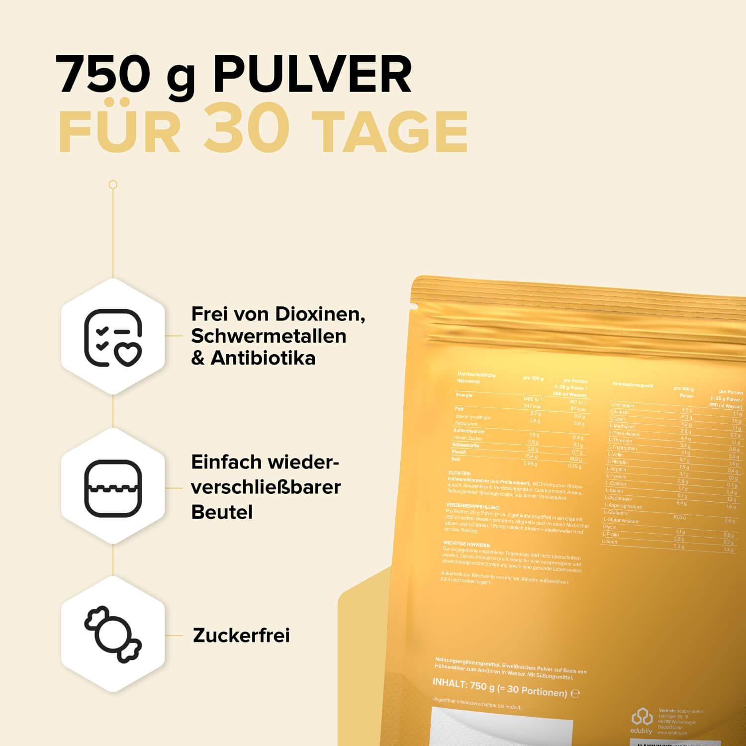 Ei-Protein Pulver aus Freilandhaltung