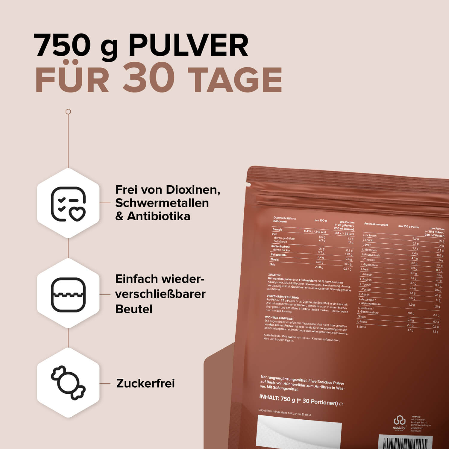 Ei-Protein Pulver aus Freilandhaltung