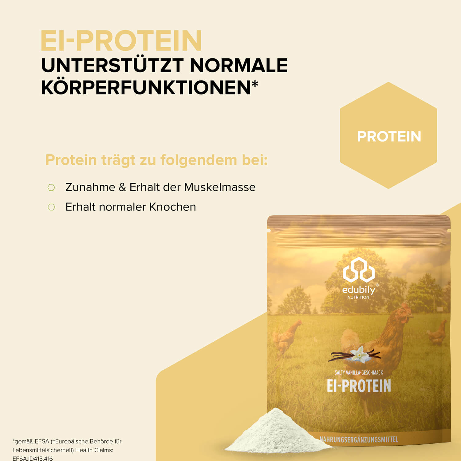 Ei-Protein Pulver aus Freilandhaltung