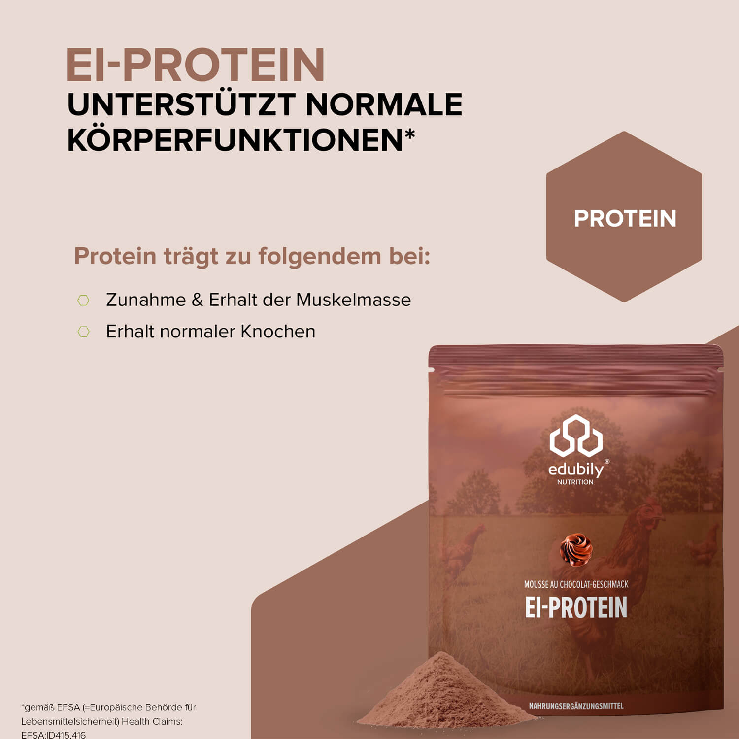 Ei-Protein Pulver aus Freilandhaltung