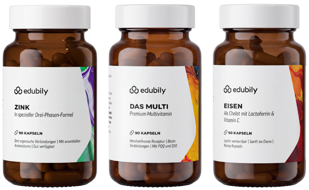 Drei edubily Supplement-Dosen