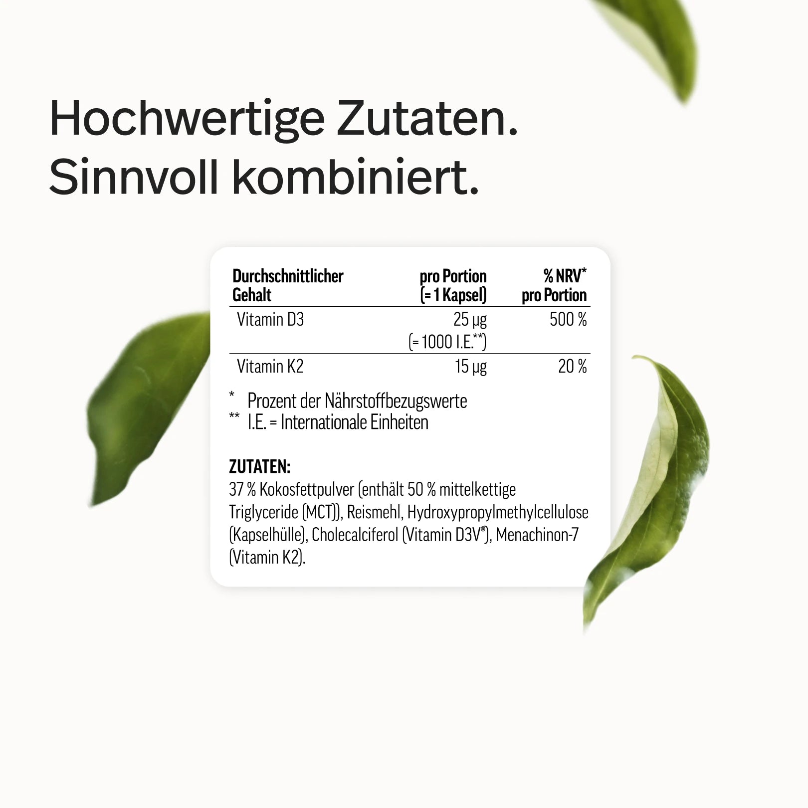 Vitamin D3 mit K2 Kapseln