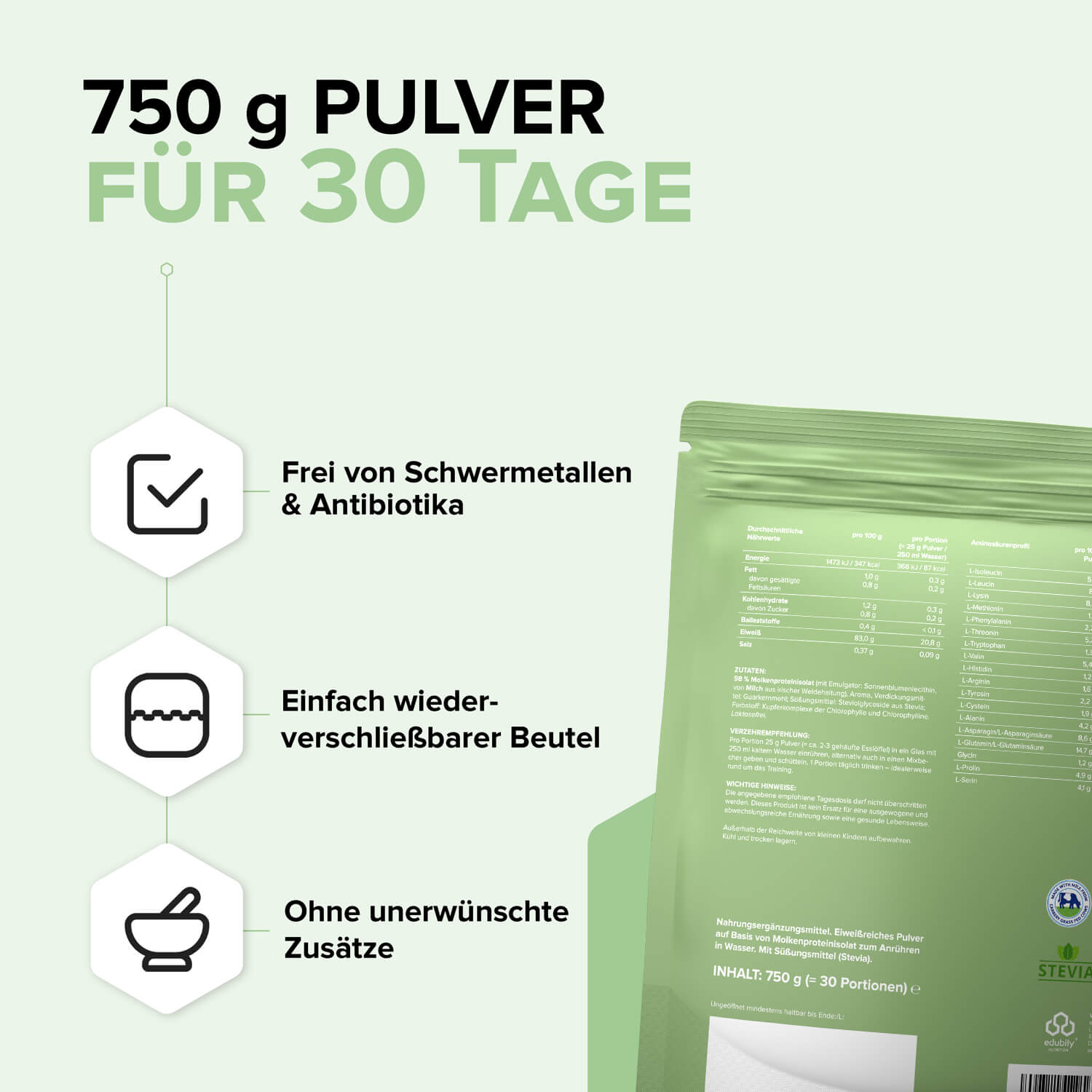 Whey-Isolat Pulver aus Weidemilch